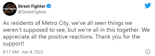 卡普空坦率回应《街头霸王6》泄露消息：我们同在、感谢大家的支持